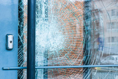 Broken glass window